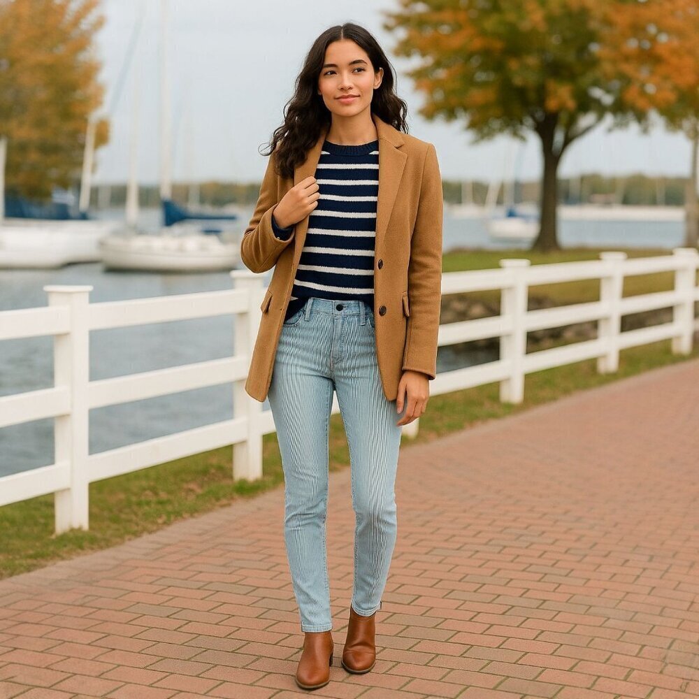 J.Crew Toothpick Stripe Jeans – Size 28 Ankle – NWT